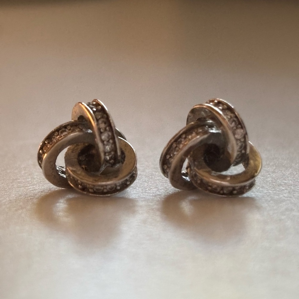 Elegant Silver Knot Earrings